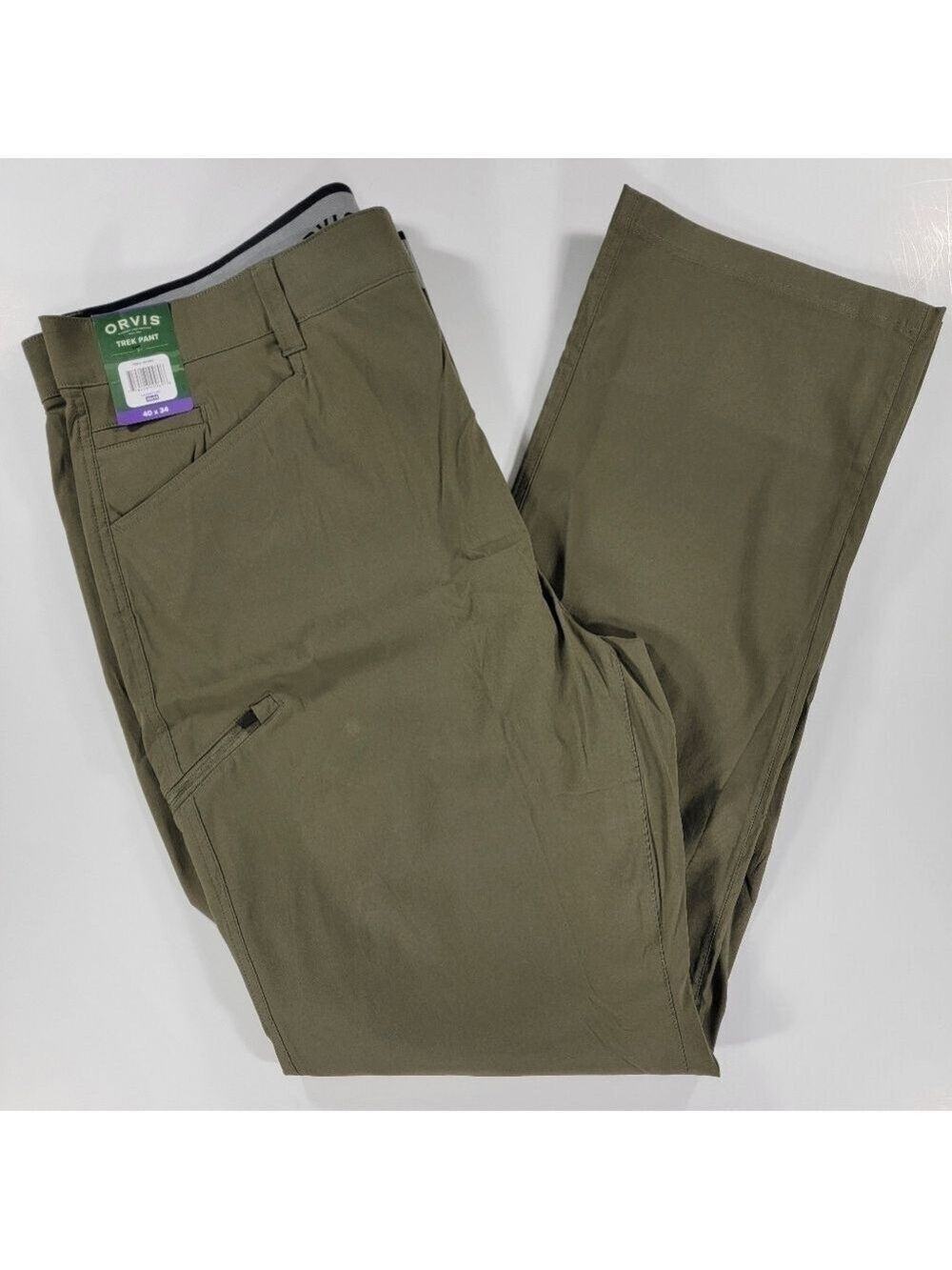 NEW Orvis Men's Trek Pant Stretch Water Resistant 40x34 Green Hiking Outdoor NWT